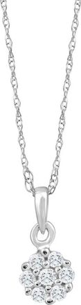 Pompeii3 Small Pave Real Diamond Pendant 10k White Gold 18 Womens Necklace