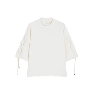 Max Mara Soft Wool Jumper - Dames - Blouses - Wit - S - Wol - Overhemden
