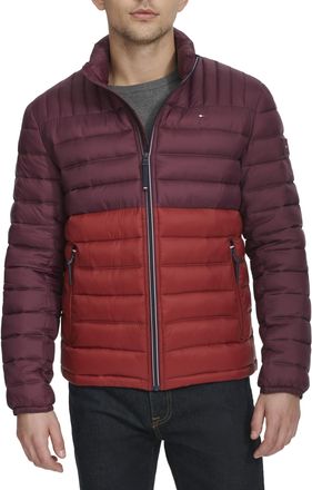 Tommy Hilfiger Mens Ultra Loft Lightweight Packable Puffer Jacket (Standard and Big & Tall) Down Alternative Coat, Wine Combo, M