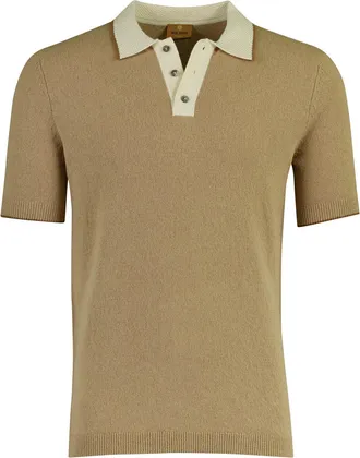 Mos Mosh Poloshirt beige Mos Mosh stretch normale fit