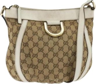 Gucci Pre-owned Canvas Cross Body Bag - Dames - Vintage Schoudertas - Beige - ONE Size - Vintage