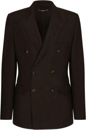 Dolce & Gabbana Bruine jassen - Heren - Blazers - Bruin - L - Linnen - Jassen