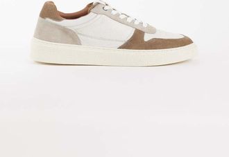 Asos Sneakers con pannelli in camoscio color tortora e pelle color pietra-Neutro