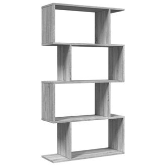 vidaXL Vidaxl - Libreria 4 Ripiani Grigio Sonoma 70x24x129 Cm In Truciolato