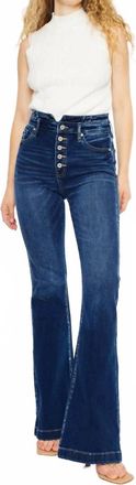 Kancan High Rise Curvy Flare Jean In Dark Wash