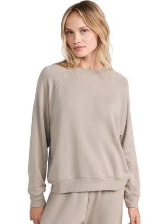 SPLITS59 Splits59 Andie Sweatshirt Womens Latte Fleece Oversized Raglan Sleeve GBO3879