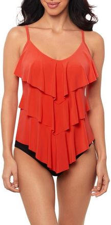 Magic Suit By Miraclesuit Rita Tankini Top in Blaze at Nordstrom, Size 12