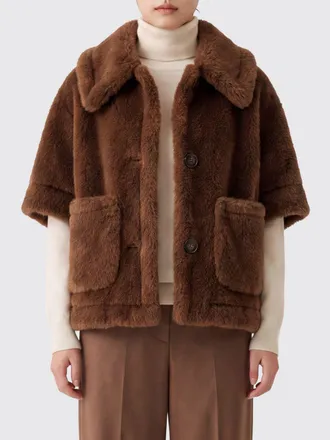 Max Mara Giacca corta in pelliccia di cammello con colletto classico