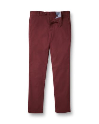 CHARLES TYRWHITT Ultimate Non-Iron Chinos - Maroon Red Size 32/30 by Charles Tyrwhitt