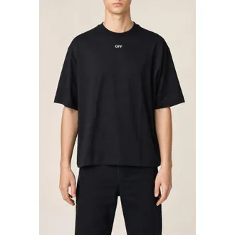 Off-white Mens Black Cotton Oversized Shirt, Size M
