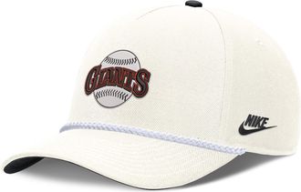 Nike San Francisco Giants 1982 Cooperstown Rise Nike Mens MLB Structured Adjustable Hat in White | NB45422MG83-U8F