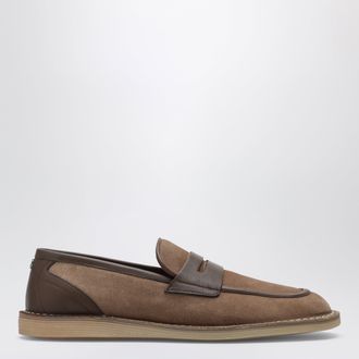 Dolce & Gabbana Florio Ideal suede calfskin slipper in hazel
