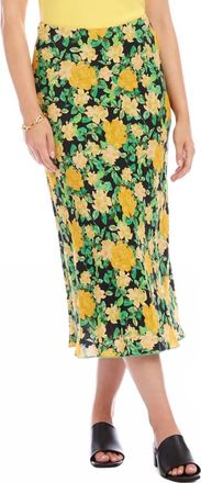 Karen Kane Bias Cut Midi Skirt In Floral Print