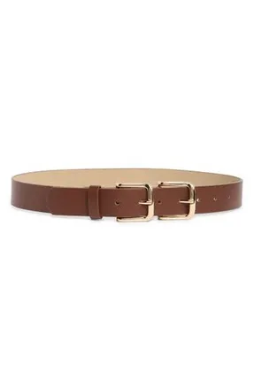 Steve Madden Double Buckle Belt in Brown at Nordstrom Rack, Size X-Large