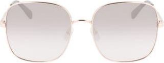 Longchamp 59mm Monogram Square Sunglasses in Rose Gold/gradient Smoke Flash at Nordstrom Rack