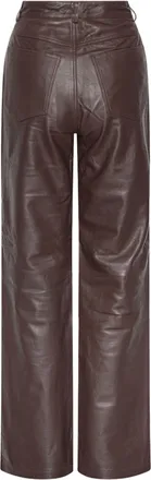 Rotate Brown Structured Cropped Wide-Leg Pants