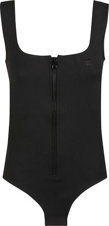 Courr&egrave;ges Cut-Out Stretch Square Neck Bodysuit