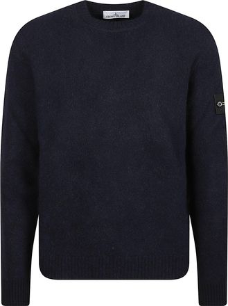 Stone Island Logo Patch Alpaca-Blend Crewneck Sweater