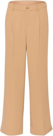 Cream CRBencon Volledige Broek - Dames - Wijde Broeken - Beige - L - Polyester - Broeken