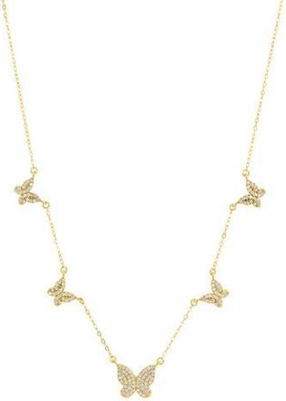 Savvy Cie Jewels Butterfly Pav&eacute; Necklace in Yellow at Nordstrom Rack