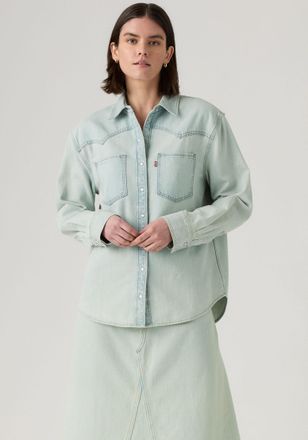 Levi's Jeansbluse LEVIS TEODORA WESTERN SHIRT, Damen, Gr. L (40), thats it top, Web, Obermaterial: 100% Baumwolle, h&uuml;ftbedeckend, Blusen Jeansbluse, mit Druc