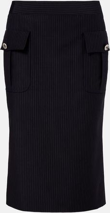 Alexander McQueen Gonna a tubino in lana e mohair