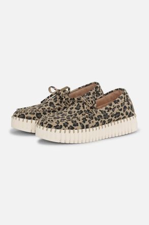 Ilse Jacobsen Womens Sailor Platform Loafer In Leopard