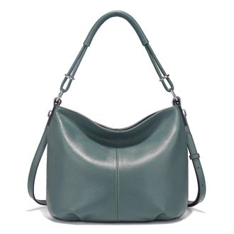 Generic HKYBCF Women Leather Bag Womens Soft Leather Shoulder Bag Crossbody Satchels(Linen Blue)