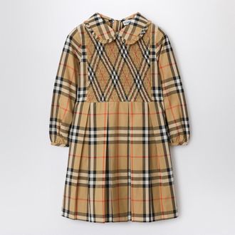 Burberry Check Pattern Dress In Cotton Poplin