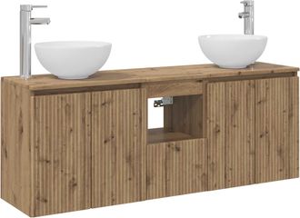vidaXL Juego De Muebles De Ba&ntilde;o 3 Uds. Roble Artisan 49,5 X 35 X 63 Cm Vidaxl