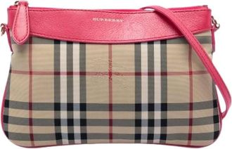 Burberry Pre-owned Cross Body Bags, female, Beige, Size: ONE SIZE Pre-owned Nylon Crossbody Bag