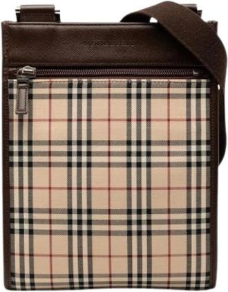 Burberry Pre-owned Vintage House Check Crossbody Tas - Dames - Vintage Schoudertas - Beige - ONE Size - Vintage