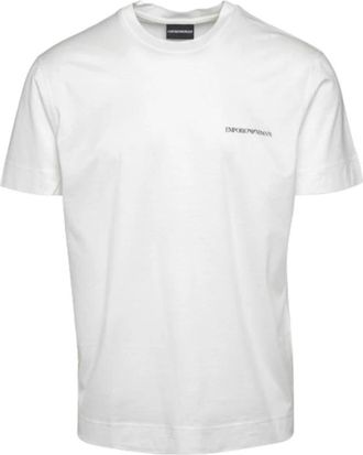 Emporio Armani Casual Katoenen T-shirt met Logo - Heren - T-shirts - Wit - 3XL - Katoen - Tops
