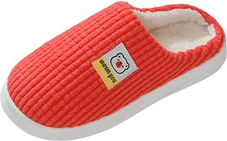 Generic Winter Slippers Womens Warm Slippers Womens Fluffy Lined Felt Slippers Memory Foam Slippers with Soft Rubber Sole Cuddly Flat Winter Slippers Cotton S