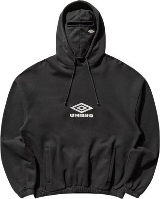 Umbro OG Logo Mask Washed Hoodie - Heren - Sportshirts - Zwart - L - Fitness