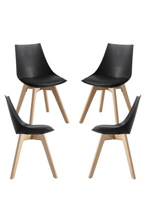 Regalos Miguel Packs Sillas Comedor - Pack 4 Sillas Blok - Negro