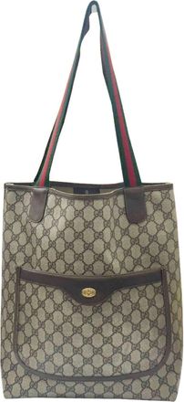 Gucci Beige Pvc Leather Tote Bag (Pre-Owned)