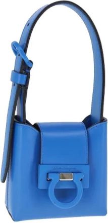 Ferragamo Tweedehands leren handtassen - Dames - Vintage Handtas - Blauw - ONE Size - Leer - Vintage