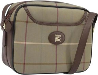 Burberry Pre-owned Cross Body Bags, female, Brown, Size: ONE SIZE Pre-owned Vintage Canvas Shoulder Bag