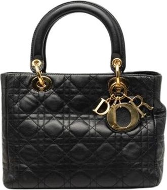 Dior Pre-owned Lady Dior - Dames - Vintage Handtas - Zwart - ONE Size - Leer - Vintage