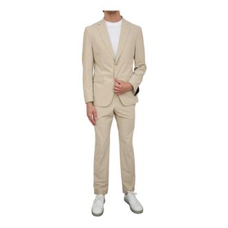 HUGO BOSS Heren, Pakken, Beige, Maat: M Polyamide