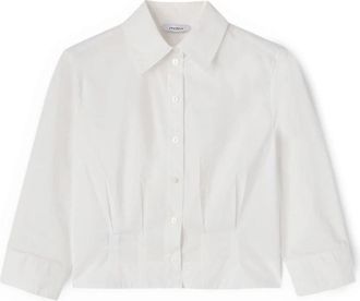 Motivi Boxy Poplin Shirt - Dames - Overhemden - Wit - 2XS - Katoen - Overhemden