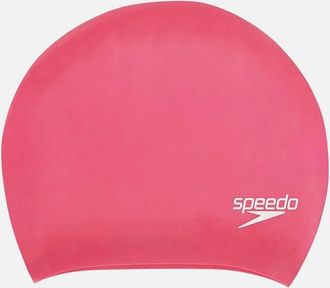 Speedo Unisex Adult Long Hair Silicone Swim Cap - Pink - Size: ONE size