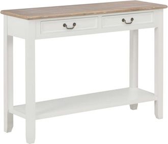 vidaXL Console Table White 110x35x80 cm Wood vidaXL