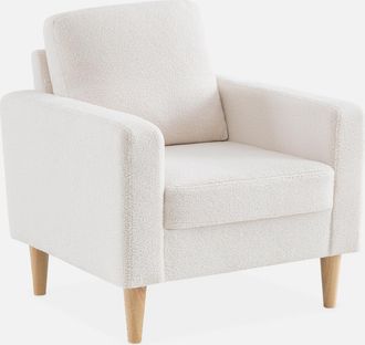 Sweeek Sweeek - Sill&oacute;n Estilo Escandinavo De Borreguito, Bjorn Borreguito, Blanco, 78x77x70 Cm