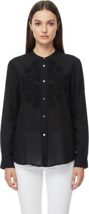 Parosh Black Regular Embroidered Shirt