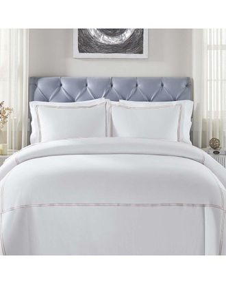 Superior Spring Blooms Cotton Two-Line Embroidered 3Pc Duvet Cover Set