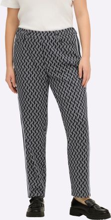 Sheego Jogger Pants SHEEGO, Damen, Gr. 40, Normalgr&ouml;ssen, schwarz, ecru, gemustert, 80% Polyester, 18% Viskose, 2% Elasthan, gemustert, mehrfarbig, Hosen Jog