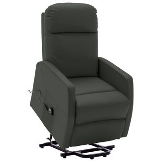 vidaXL Sill&oacute;n Elevable De Cuero Sint&eacute;tico Gris Antracita Vidaxl