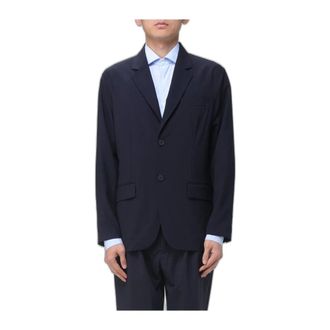 Emporio Armani Single-Breasted Virgin Wool Blazer - Heren - Jassen - Blauw - Maat: 2XL Wol